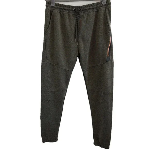 Burnside Men's Sz L Performance Jogger Pants Olive Green Army Zip Pocket BG8531 - Picture 2 of 16